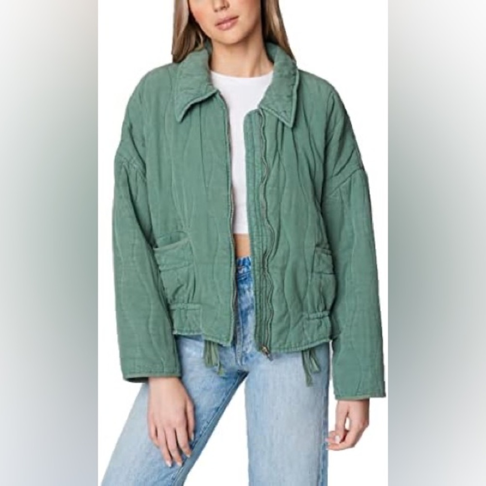 BLANKNYC Cuffed Green Jacket‎ in Tumors Travel
